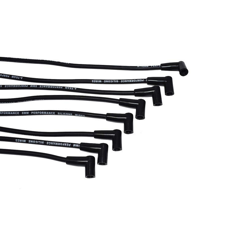 A-Team Performance Spark Plug Wire Set - Black 90-Degree Boot - High-Temp Heavy Duty - 8.0mm Silicone Insulation & Plug Wire - Compatible with SBC Small Block Chevy & GMC HEI 283-400 - Image 3